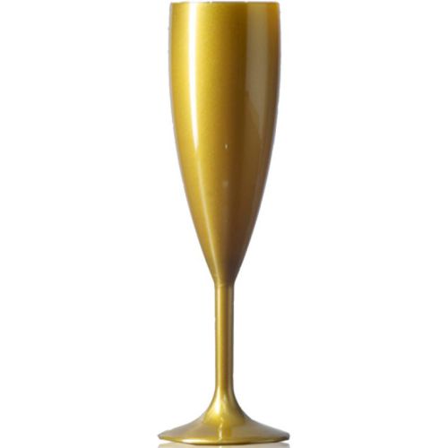 dit gouden Kunststof Champagneglas van 19 cl. is geschikt voor bedrukken